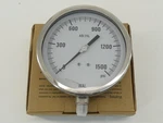 Wal Pressure Gauge 6" 0-1500PSI 1/4NPT Bottom Connection New Surplus!. Fixed Price $8.00.