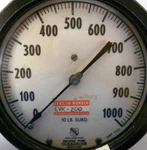 Ashcroft Gauge 5 1/2" Face, 0-1000, Lb Subd, 1/4" Bottom Connection, Amc 4297. Fixed Price $42.00.