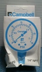Campbell 2" Diam., 30 Psi, 1/4" Npt Pressure Gauge (PG3T-NL) Fs. Fixed Price $10.00.