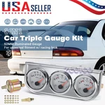 3IN1 Meter Triple Gauge Set Universal 2"52MM Chrome Oil Pressure Water Temp Volt. Fixed Price $26.99.