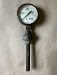 Vintage Gauge 0-400 Industrial Pressure W Long Pipe Nipple Stem Union. Fixed Price $22.49.