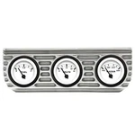 Vintage Finned 3 Bezel Mount W/ Aurora Fuel, Volt And Water Gauges. Fixed Price $179.95.