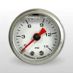 Marshall Fuel Pressure Gauge CW00015; 0-15 Psi 1-1/2 In. Liquid Filled Wht/chrm. Fixed Price $27.51.