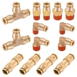 Xaxmtee 14 Pcs 1/4" Brass Dot Air Line Fittings Kit 1/8" Push Lock A.... Fixed Price $33.40.