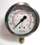 Noshok Liquid Filled Stainless Pressure Gauge 58 Psi 4.0 Bar Bottom Mount Dial. Fixed Price $20.00.