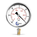 4" Pressure Gauge, Stainless Steel Case, Chrome Plated Brass Connection, Lqiu.... Fixed Price $65.72.