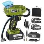 Battery Powered Air Compressor With 2X4000MAH 21V Batteries, Runs Quiet, Auto. Fixed Price $69.28.
