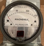 Dwyer Magnehelic Pressure Gauge 0-150 Of Water On Metal Stand # (2150C). Fixed Price $37.00.