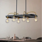 Industrial Rectangular Chandelier,black Gold Linear Kitchen Island Pendant Light. Fixed Price $203.00.
