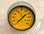 Moeller 4.5" Pressure Gauge Yellow Face 0-5000PSI Shock Bourdon 6685-00-165-5760. Fixed Price $134.10.