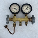 Vintage Jas. P. Marsh Compound Pressure Vacuum Gauge 2 Pc With Kerotest 513. Fixed Price $150.00.