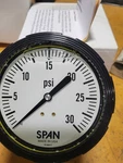 Span Liquid Filled Pressure Gauge 05-0009-B 0-30 Psi 3.5 " Diameter. Fixed Price $99.00.