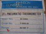 New Johnson Controls T-5502-20 Temperature Guage. Fixed Price $30.00.