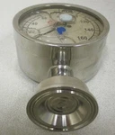 Chicago Stainless Cse 3S-E-15U-GF-BT-SS Sani-flow Pressure Gauge 1.5" Btm Mount. Fixed Price $299.99.