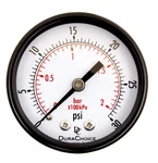 2" Utility Pressure Gauge Black Steel 1/4" Npt Center Back Mount 0-30PSI. Fixed Price $7.99.