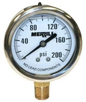 Merrill PGLNL200 Differential Pressure Gauge 2-1/2" 0-200 Psi 1/4" Mpt. Fixed Price $26.48.