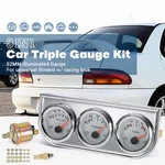 52MM 2" Chrome Car Triple Gauge 3IN1 Set Kit Water Temp Oil Pressure Volt Meter. Fixed Price $26.99.