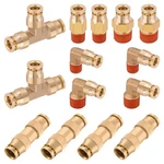 14 Pcs 1/4" Brass Dot Air Line Fittings Kit 1/8" Push Lock Fitti.... Fixed Price $34.32.