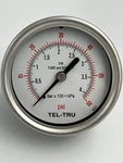 Tel-tru Pressure Gauge PART#2532SS4C1D6F, 2-1/2" Dial, 0-60 Psi/bar, 1/4" Cmb. Fixed Price $28.00.