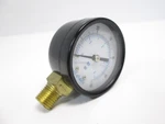 Plast-o-matic Pressure Gauge, 0-60PSI, 1/4"NPT, 52MM Diameter Dial. Fixed Price $16.00.