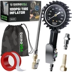 Tire Pressure Gauge With Inflator (0-100 Psi) Heavy Duty Air Chuck And Compres. Fixed Price $45.02.