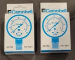 2 Pack Campbell Psi 30 Pressure Gauge PG3T-NL Brand New. Fixed Price $19.99.