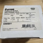 Furnas Pressure Switch 69MB8Y W/unloader Valve 115-150 Original New. Fixed Price $49.00.