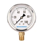 Measureman 2-1/2" Dial Size, Glycerin Filled Plumbing Pressure Gauge, 0-100PSI. Fixed Price $16.86.