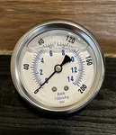 Pic Gauges PRO-202L-254G Pressure Gauge, 2.5", 0-200PSI/KPA/BAR, 1/4" Cbm. Fixed Price $13.95.