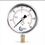 4" Pressure Gauge, Stainless Steel Case, Liquid Filled, Lower Mnt 30 Psi. Fixed Price $32.95.