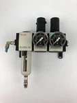Rexroth Pneumatic Pressure System With Gauges And Lubricator AS2-RGS-G038-GAN. Fixed Price $200.00.