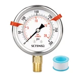 To 300 Psi Pressure Gauge, Glycerin Liquid Filled, 2.5 Inch Dial, 1/4" Npt Low. Fixed Price $20.99.