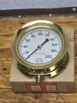 Vintage Industrial U.s. Gauge Co. 4-1/2" Brass 200PSI Steam Pressure Nos. Fixed Price $99.99.