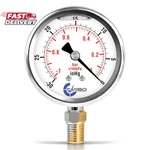 Vacuum Pressure Gauge To -30 Inhg, Glycerin Liquid Filled, 2.5" Dial, 1/4 Npt. Fixed Price $18.55.