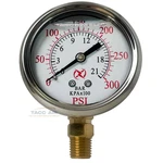 2.5" Liquid Filled Lower Side Mount Pressure Gauge 300 Psi Stainless 1/4" Npt. Fixed Price $11.89.