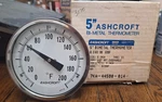 Ashcroft 5" Bimetal Thermometer 1/2"NPT 9" Stem 0-200. Fixed Price $100.00.