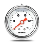 0-15 Psi Fuel Pressure Gauge, 1.5" Dial Size, 1/8" Npt Back Mount, Stainless Ste. Fixed Price $15.85.