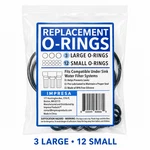 Impresa Replacement O-rings Kit 3 Large 12 Small Under Sink Water Filter Seals. Fixed Price $13.41.