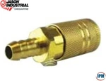 3/8" Brass Industrial Air Coupler, Quick Connect X Hose Barb, Jason QCH06B. Fixed Price $12.92.